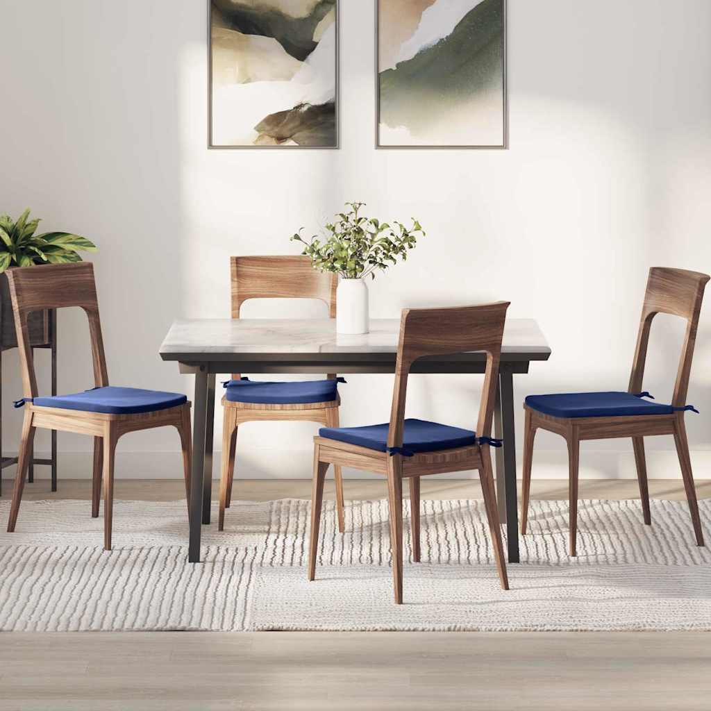 Cuscini per Seduta 4 pcs Blu Polizia 40 x 40 x 3 cm Velluto | homemem39