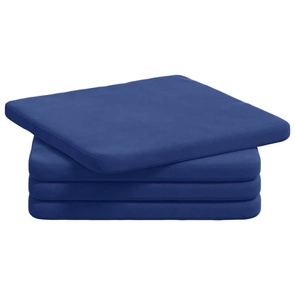 Cuscini per Seduta 4 pcs Blu Polizia 40 x 40 x 3 cm Velluto | homemem39