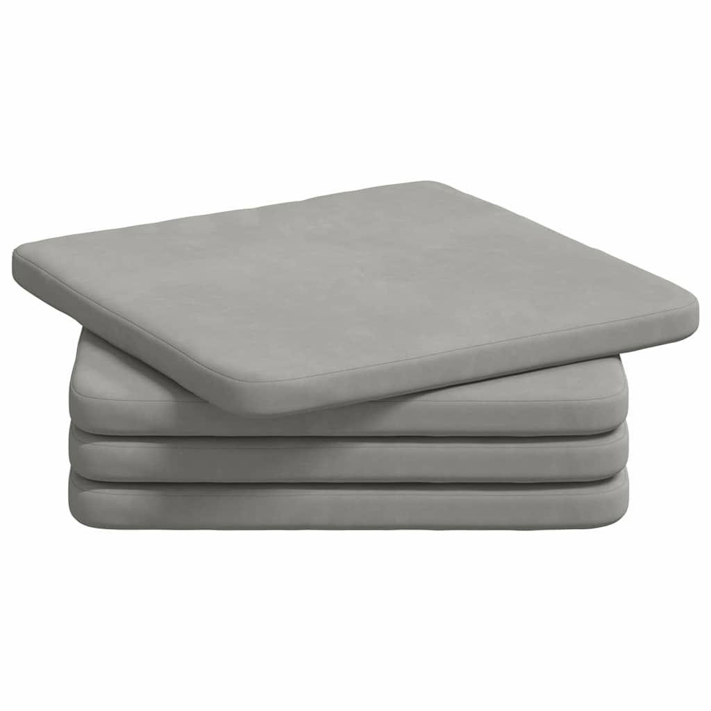 Cuscini per Seduta 4 pcs Grigio chiaro 40 x 40 x 3 cm | homemem39