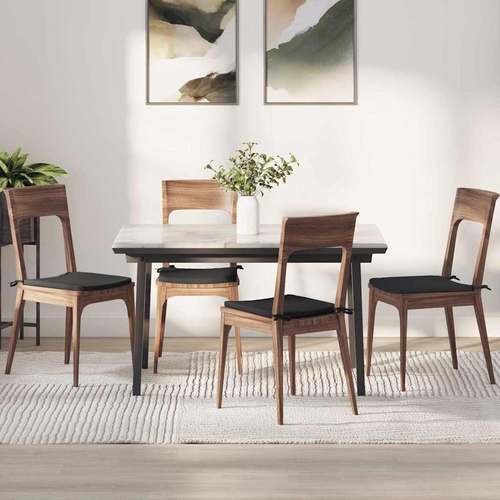 Cuscini per Seduta 4 pcs Nero 40 x 40 x 3 cm