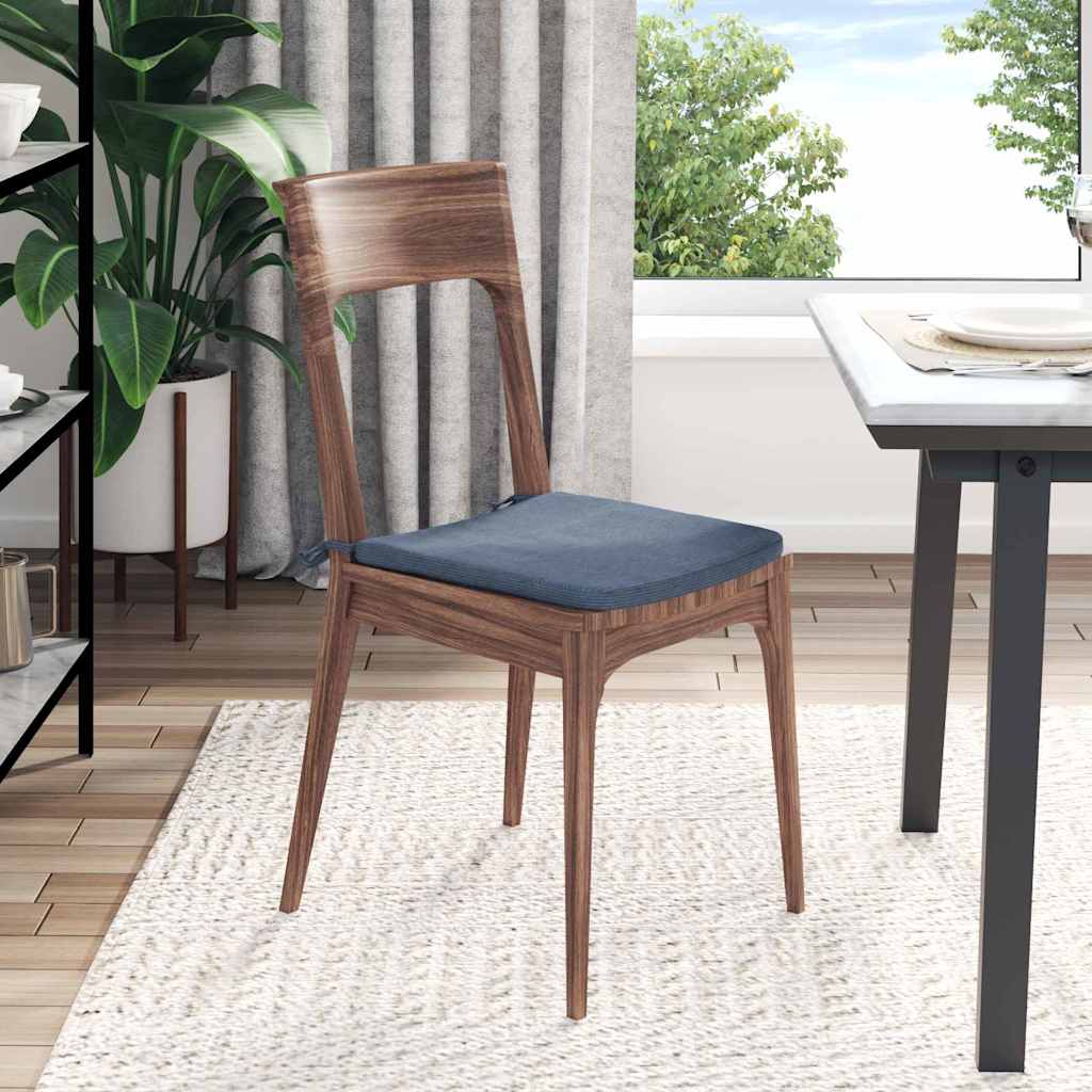 Cuscini per Seduta 4 pcs Blu 40 x 40 x 3 cm Tessuto in Cords | homemem39
