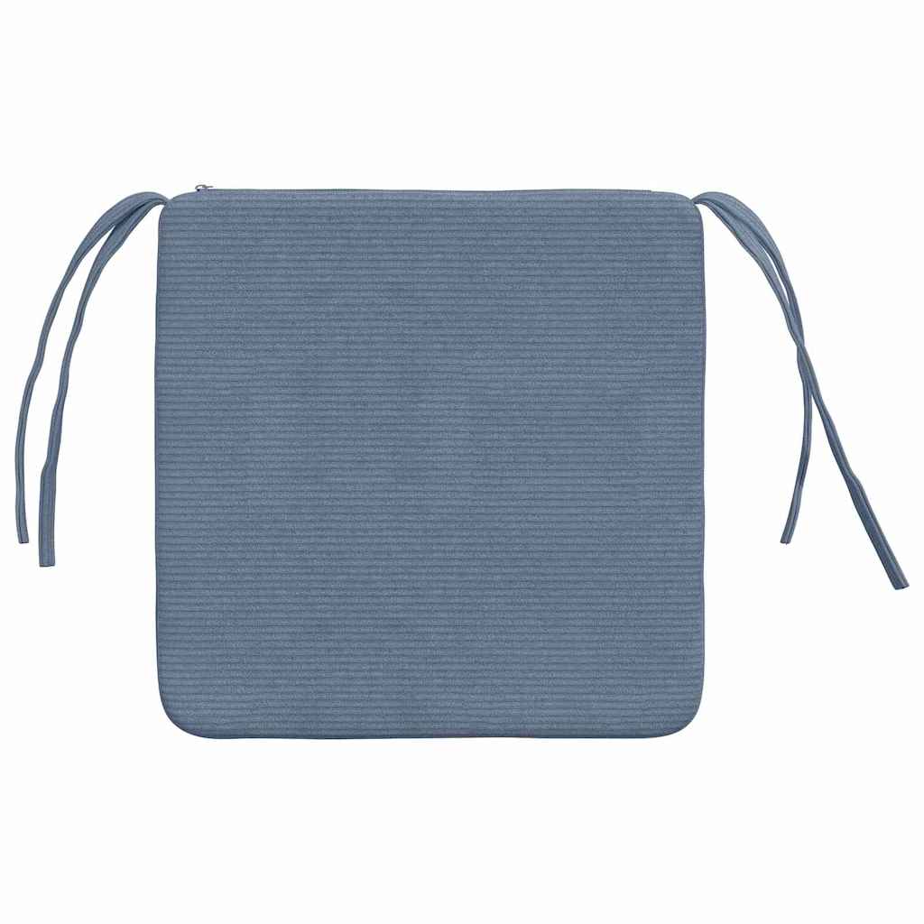 Cuscini per Seduta 4 pcs Blu 40 x 40 x 3 cm Tessuto in Cords | homemem39