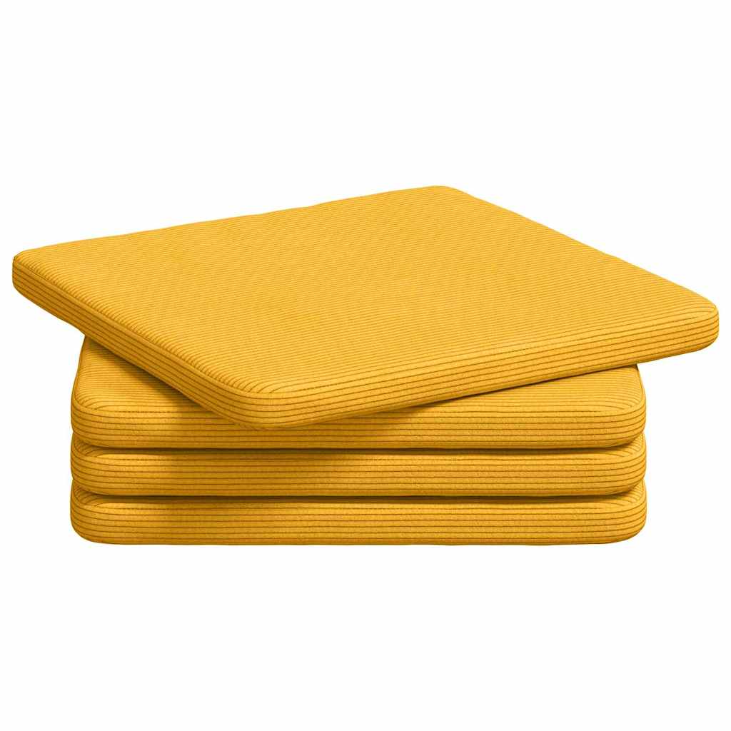 Cuscini per Seduta 4 pcs Giallo Chiaro 40 x 40 x 3 cm | homemem39