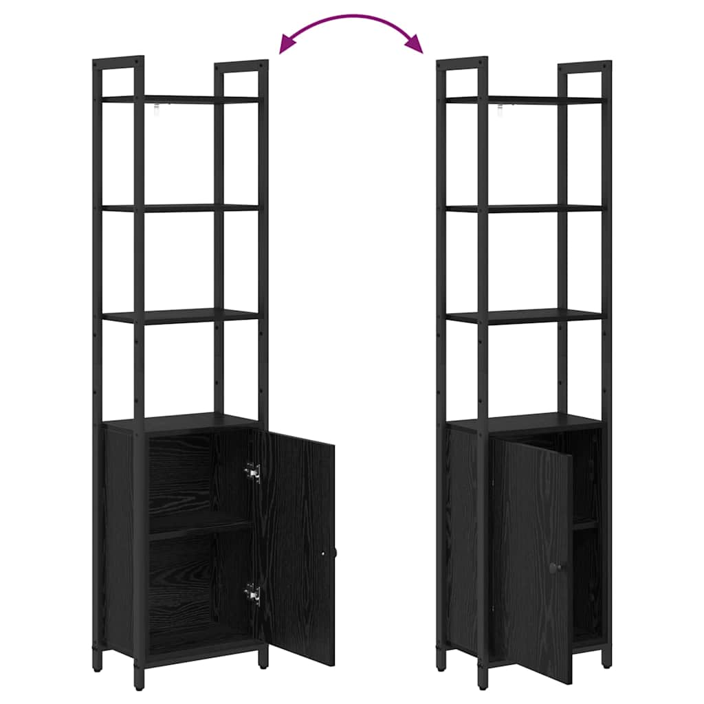 Armadio per Libri Rovere Nero 40 x 24 x 161 cm