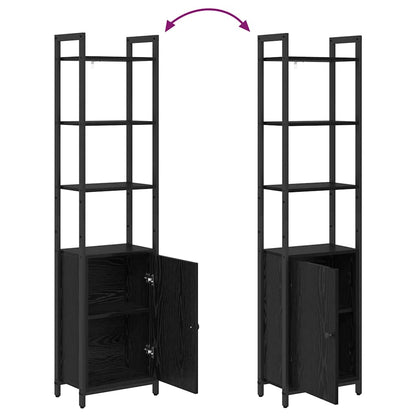 Armadio per Libri Rovere Nero 40 x 24 x 161 cm