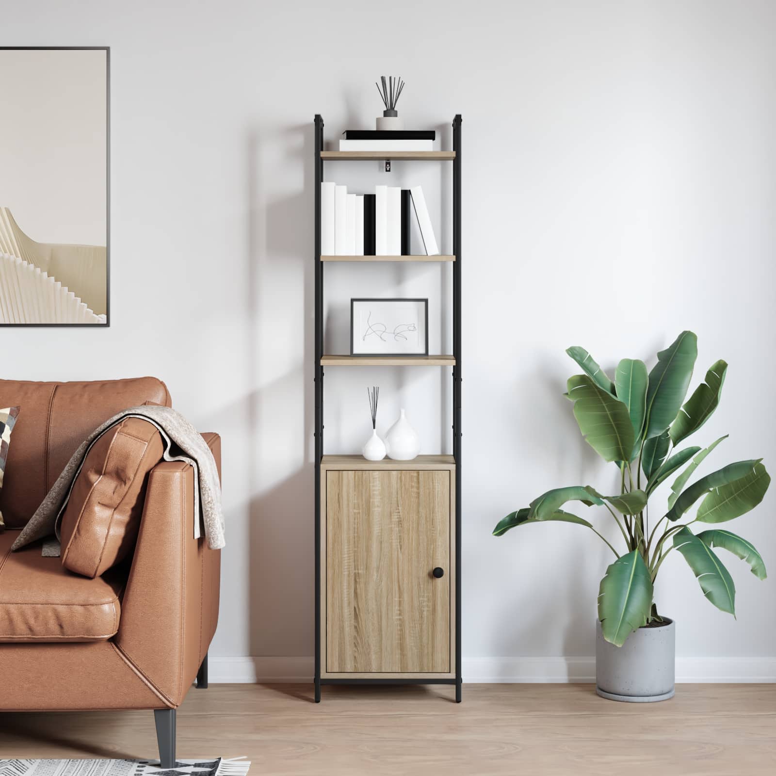 Armadio per Libri Rovere Sonoma 40 x 24 x 161 cm | homemem39