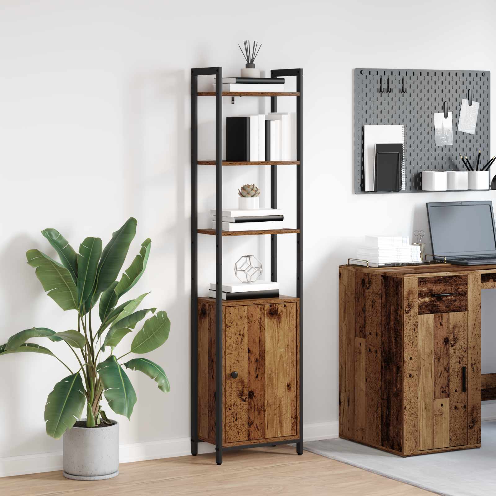 Armadio per Libri Legno vecchio 40 x 24 x 161 cm | homemem39
