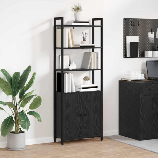 Armadio per Libri Rovere Nero 60 x 24 x 161 cm | homemem39