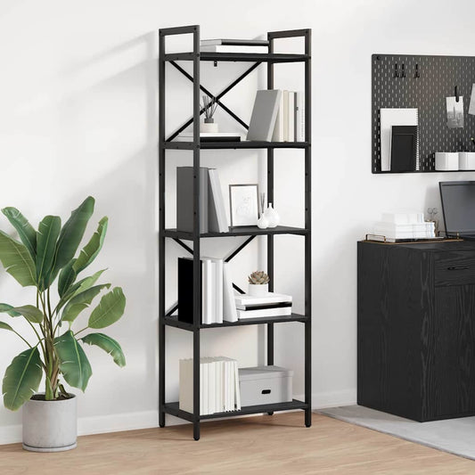 Libreria Rovere Nero 56 x 34 x 171 cm Legno multistrato | homemem39