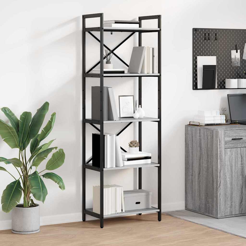 Libreria Grigio Sonoma 56 x 34 x 171 cm Legno multistrato
