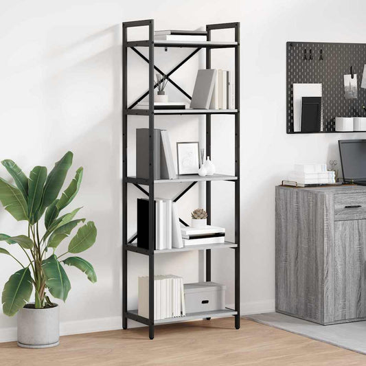 Libreria Grigio Sonoma 56 x 34 x 171 cm Legno multistrato