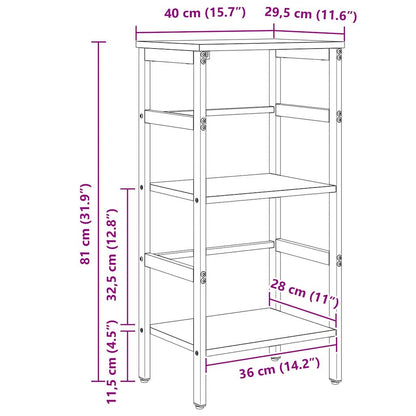 Libreria Rovere Nero 40 x 29,5 x 81 cm Legno multistrato