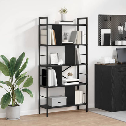 Libreria Rovere Nero 75 x 30 x 156 cm Legno multistrato | homemem39