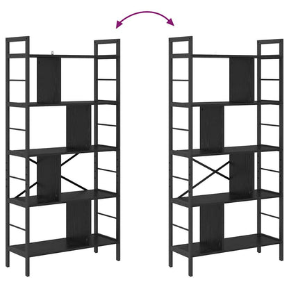 Libreria Rovere Nero 75 x 30 x 156 cm Legno multistrato | homemem39