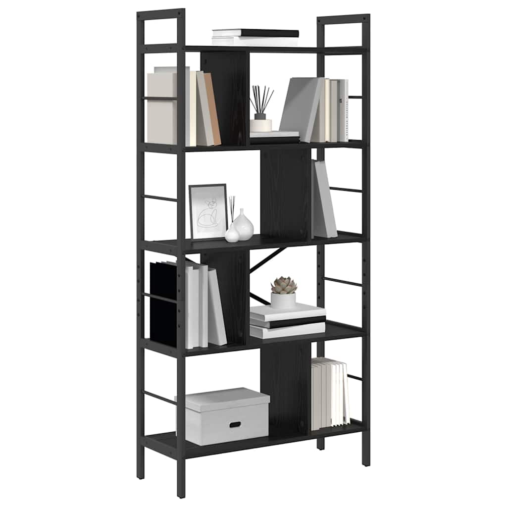 Libreria Rovere Nero 75 x 30 x 156 cm Legno multistrato | homemem39