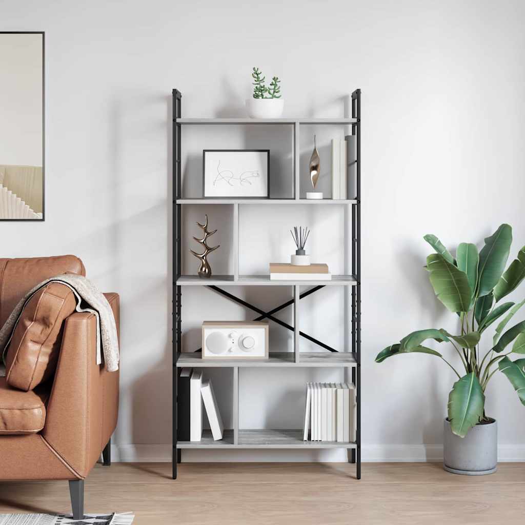 Libreria Grigio Sonoma 75 x 30 x 156 cm Legno multistrato | homemem39