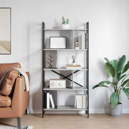 Libreria Grigio Sonoma 75 x 30 x 156 cm Legno multistrato | homemem39