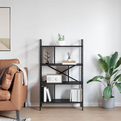 Libreria Rovere Nero 75 x 30 x 123,5 cm Legno multistrato | homemem39