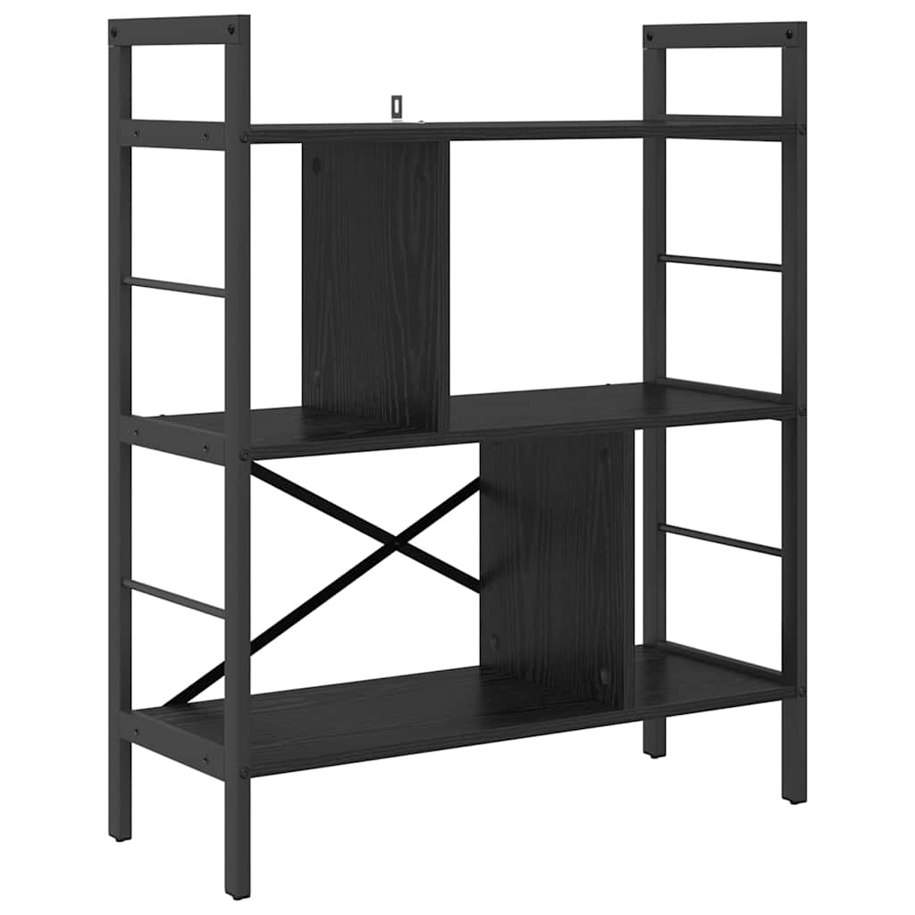 Libreria Rovere Nero 75 x 30 x 91 cm Legno multistrato | homemem39