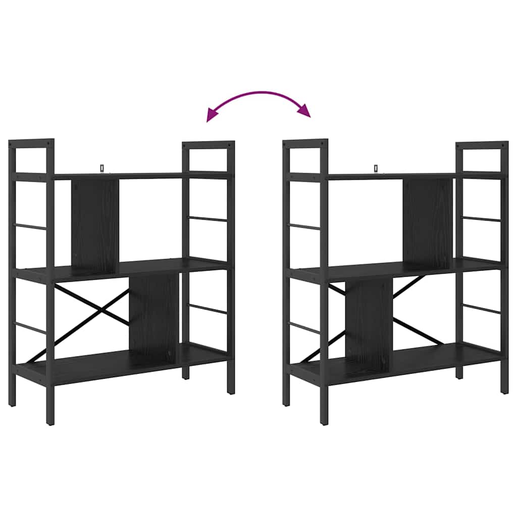 Libreria Rovere Nero 75 x 30 x 91 cm Legno multistrato | homemem39