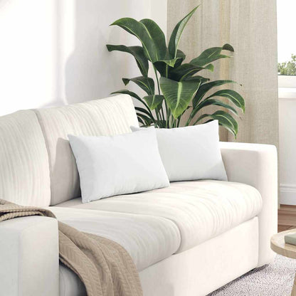 Cuscini da Divano 2 pcs Bianco 50 x 30 cm Tessuto | homemem39