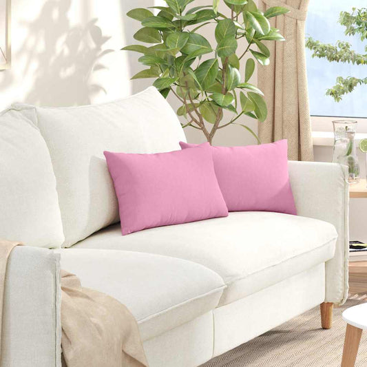 Cuscini da Divano 2 pcs Rosa 50 x 30 cm Tessuto | homemem39