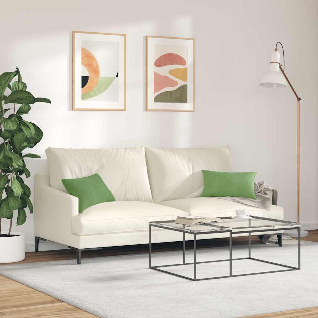 Cuscini da Divano 2 pcs Verde chiaro 50 x 30 cm | homemem39