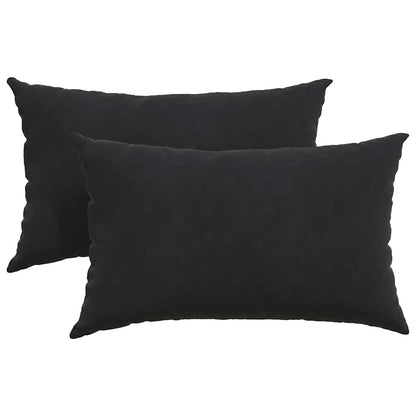 Cuscini da Divano 2 pcs Nero 50 x 30 cm Tessuto in Cords