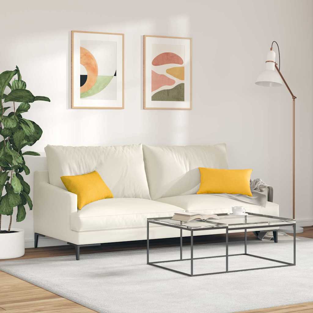 Cuscini da Divano 2 pcs Giallo Chiaro 50 x 30 cm | homemem39