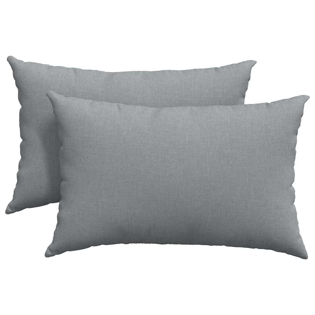Cuscini da Divano 2 pcs Grigio chiaro 60 x 40 cm Tessuto | homemem39
