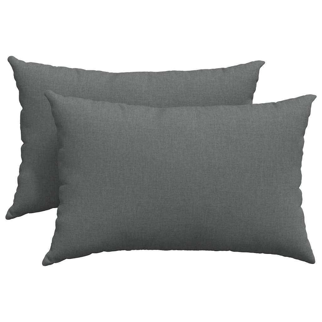Cuscini da Divano 2 pcs Grigio scuro 60 x 40 cm Tessuto | homemem39