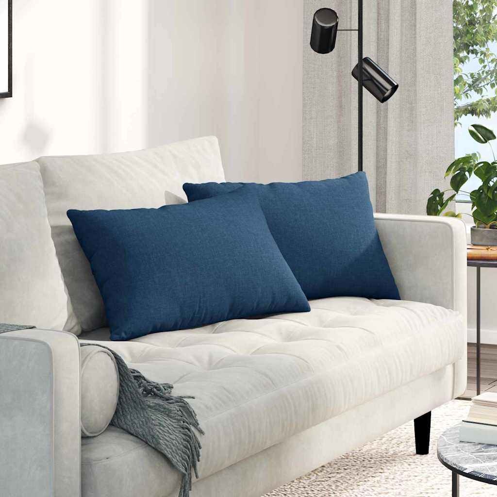 Cuscini da Divano 2 pcs Blu 60 x 40 cm Tessuto | homemem39