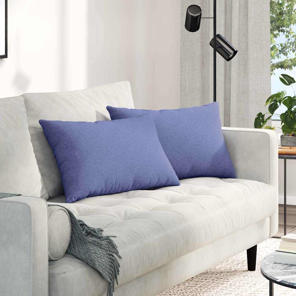 Cuscini da Divano 2 pcs Blu jeans 60 x 40 cm Tessuto