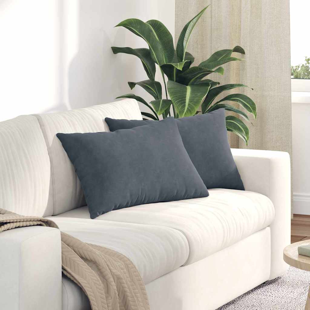 Cuscini da Divano 2 pcs Grigio scuro 60 x 40 cm | homemem39