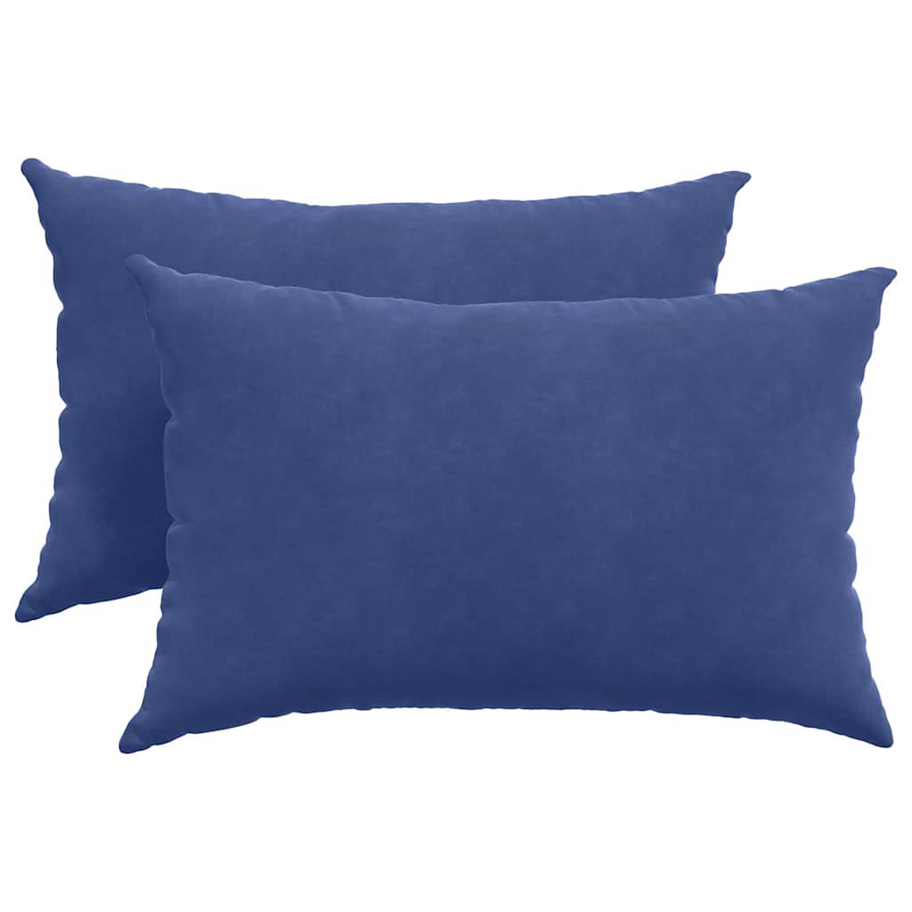 Cuscini da Divano 2 pcs Blu Polizia 60 x 40 cm Tessuto in Cords | homemem39