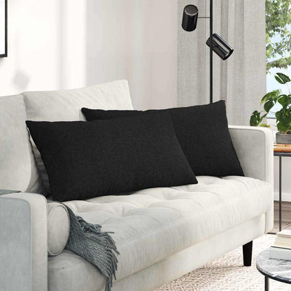 Cuscini da Divano 2 pcs Nero 80 x 40 cm Tessuto | homemem39