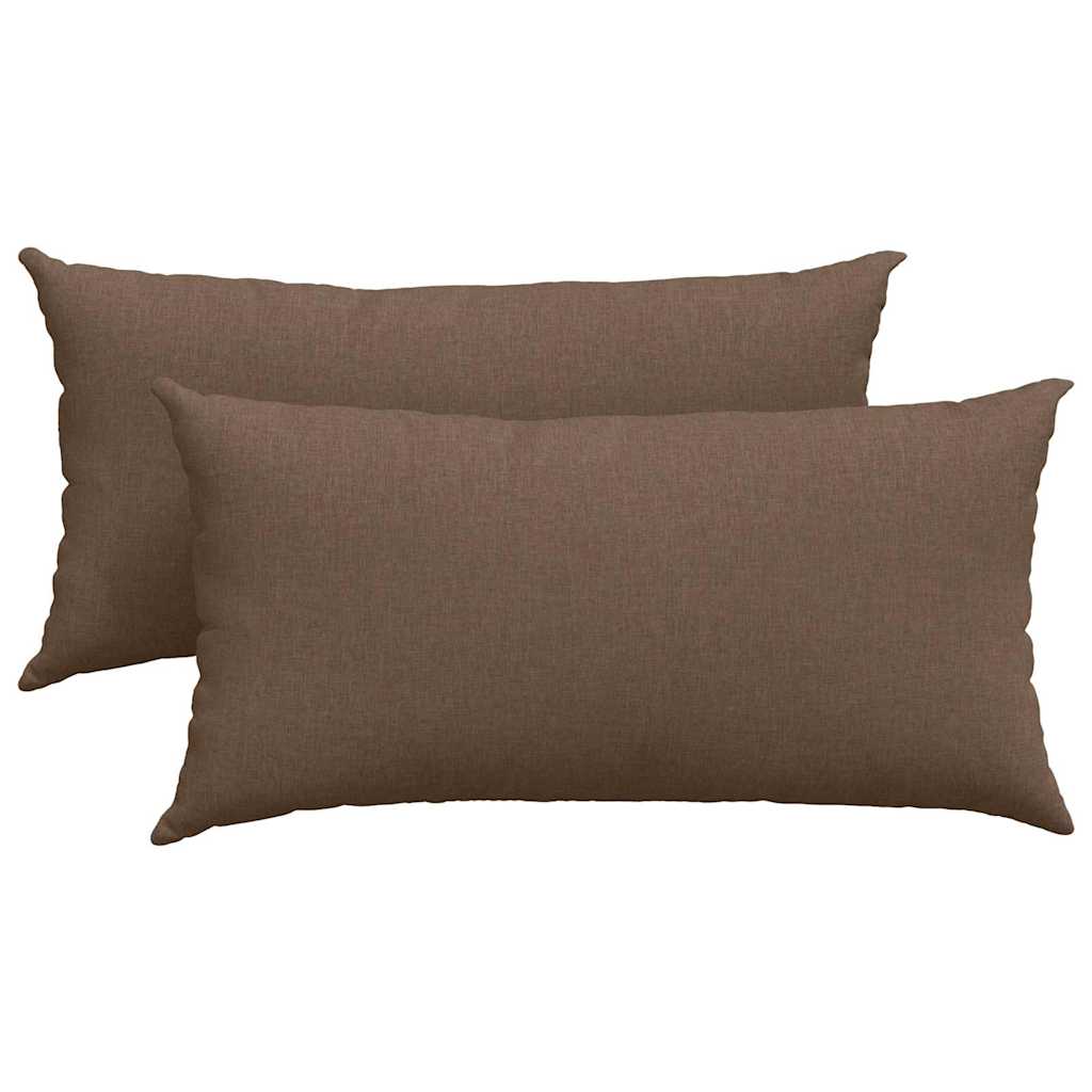 Cuscini da Divano 2 pcs Marrone 80 x 40 cm Tessuto | homemem39
