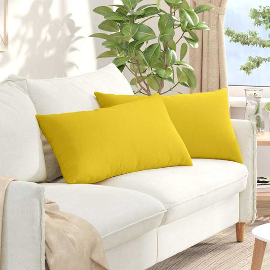Cuscini da Divano 2 pcs Giallo Chiaro 80 x 40 cm Tessuto | homemem39