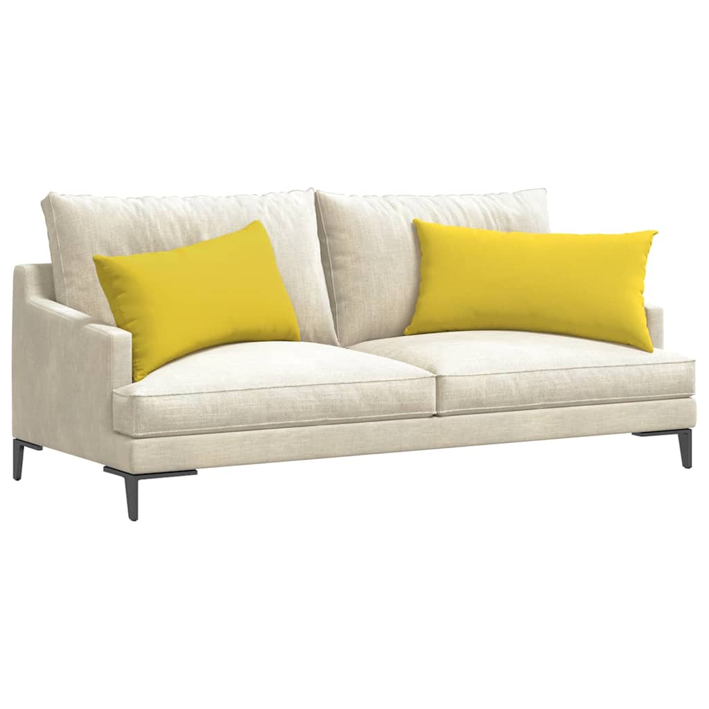 Cuscini da Divano 2 pcs Giallo Chiaro 80 x 40 cm Tessuto | homemem39