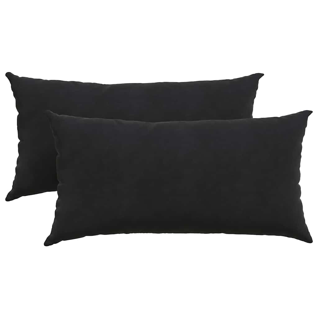 Cuscini da Divano 2 pcs Nero 80 x 40 cm Tessuto in Cords | homemem39