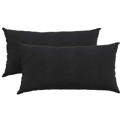 Cuscini da Divano 2 pcs Nero 80 x 40 cm Tessuto in Cords | homemem39