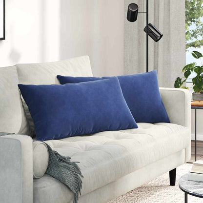Cuscini da Divano 2 pcs Blu Polizia 80 x 40 cm Tessuto in Cords | homemem39