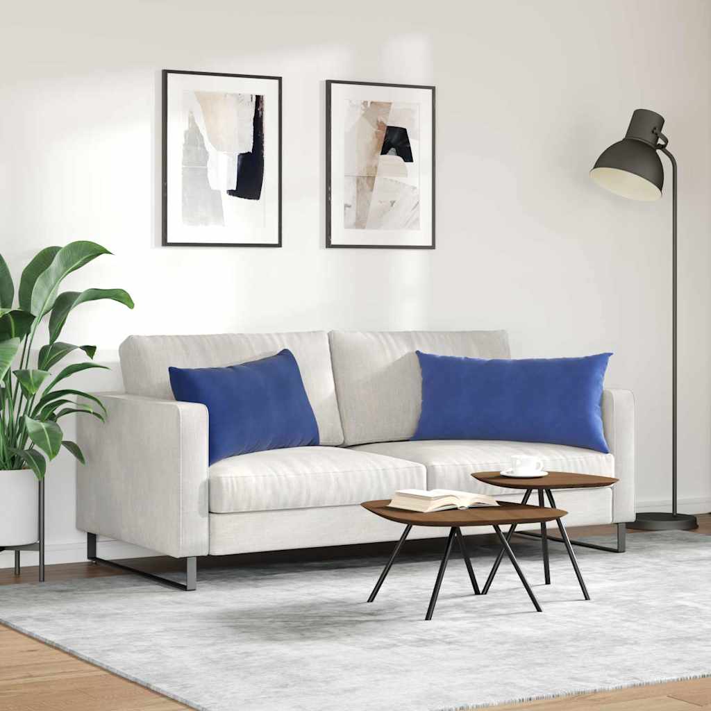 Cuscini da Divano 2 pcs Blu Polizia 80 x 40 cm Tessuto in Cords | homemem39