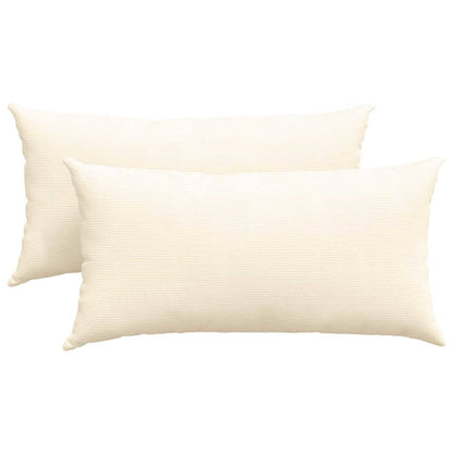 Cuscini da Divano 2 pcs Crema 80 x 40 cm Tessuto in Cords | homemem39
