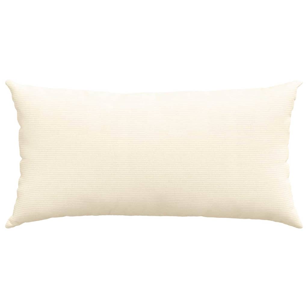 Cuscini da Divano 2 pcs Crema 80 x 40 cm Tessuto in Cords | homemem39