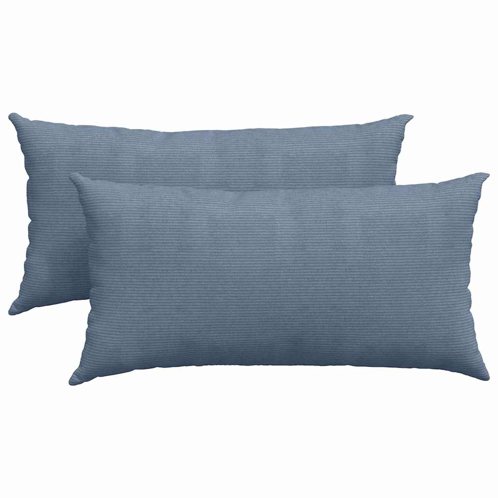 Cuscini da Divano 2 pcs Blu 80 x 40 cm Tessuto in Cords | homemem39
