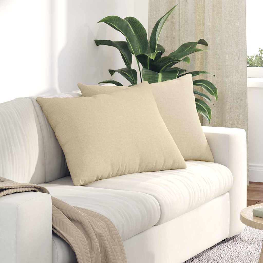 Cuscini da Divano 2 pcs Crema 70 x 50 cm Tessuto | homemem39