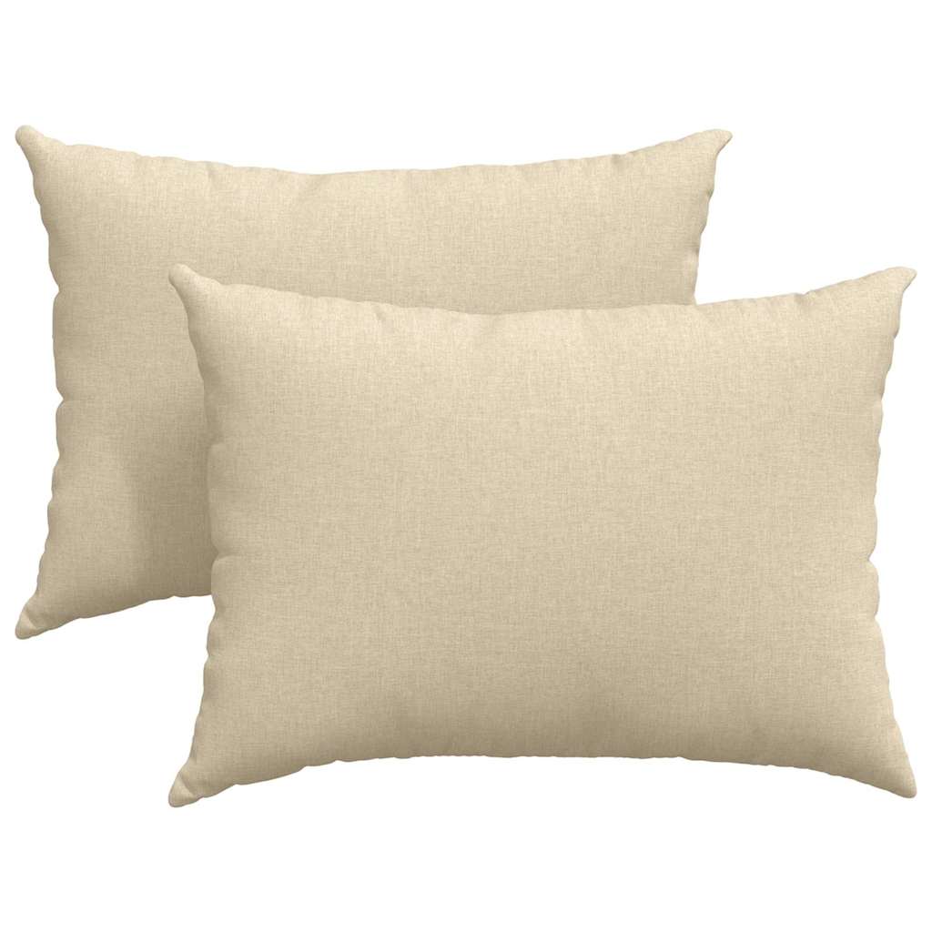 Cuscini da Divano 2 pcs Crema 70 x 50 cm Tessuto | homemem39
