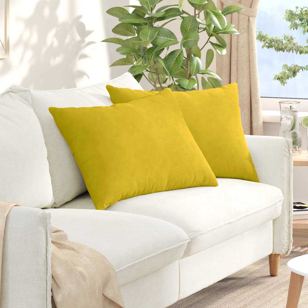 Cuscini da Divano 2 pcs Giallo 70 x 50 cm Tessuto in Cords | homemem39
