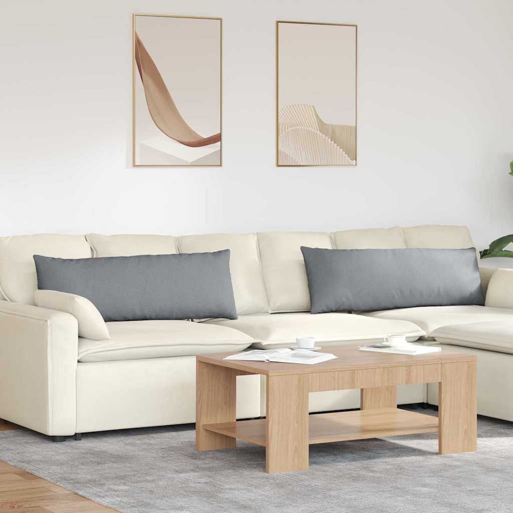 Cuscini da Divano 2 pcs Grigio chiaro 120 x 40 cm Tessuto | homemem39